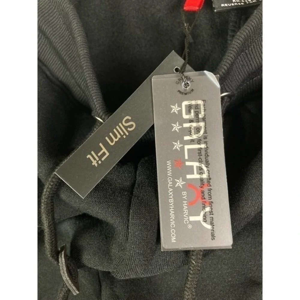 Sweatpants Mens New Fleece Jogger Pants Athletic Joggers Black Galaxy Size Large